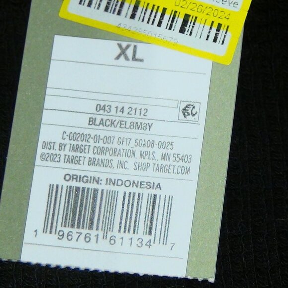 Goodfellow Mens Shirt Waffle Solid Long Sleeve Turtleneck Black XL - Picture 4 of 12